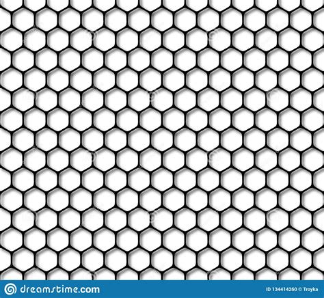 Hexagons Grid Pattern Geometric Texture Illustration Stock