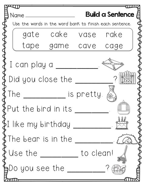 Printable Worksheet For 1st Grade