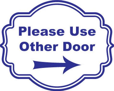 Please Use Other Door With Arrow Decal Sign For Store Vinyl Etsy