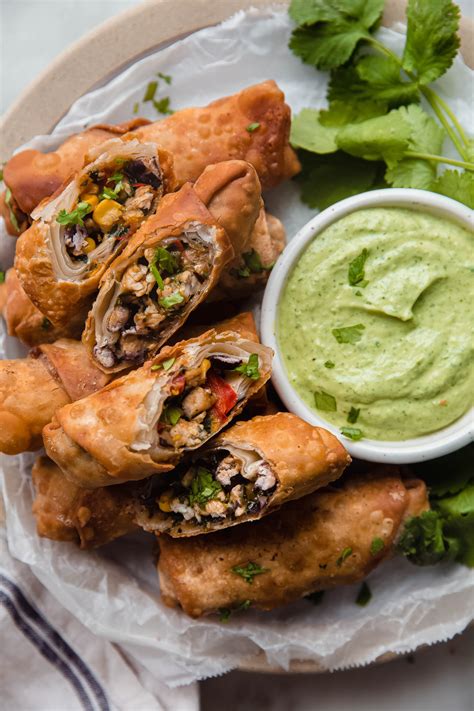 Southwestern Egg Rolls With Avocado Sauce Recipe Little Spice Jar