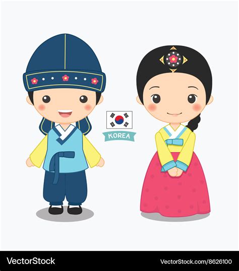 South Korea Traditional Costume Stock Vector Colourbox