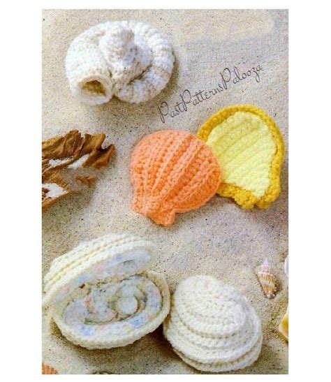 Vintage Crochet Sea Shell Seashells Patterns Pdf Instant Etsy