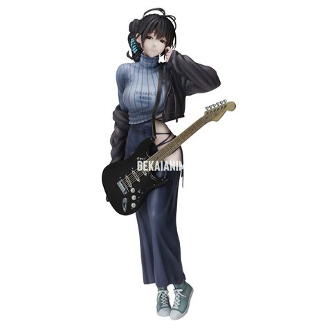 original character guitar sister meimei backless dress ver illustration by hitomio16 pvc statue