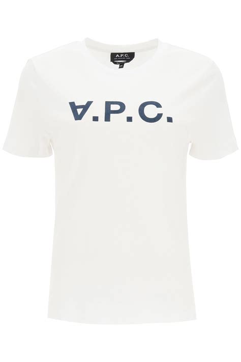 A.p.c. Vpc Logo Flock T-shirt In Iak Dark Navy | ModeSens