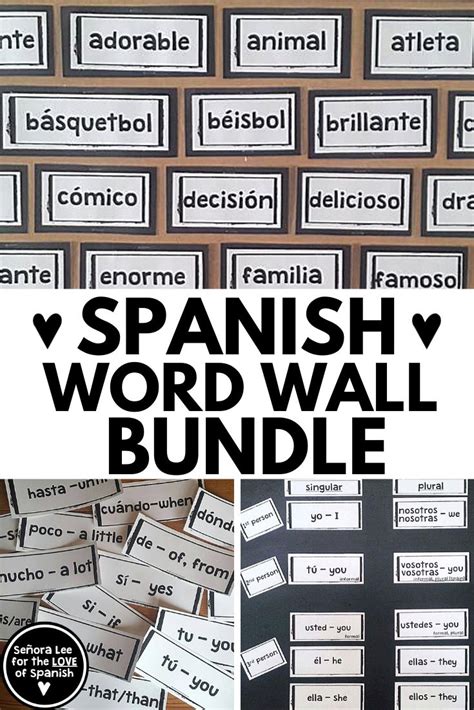 Basic Spanish Word Walls Beginning Spanish Vocabulary Bulletin