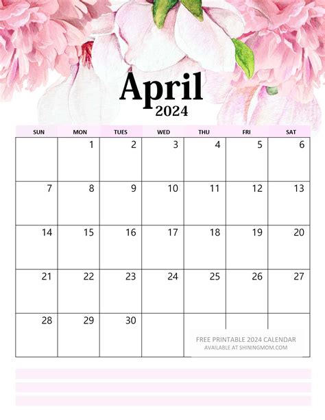 2024 Floral Calendar Printable Paper Trail Design Free Printable Free