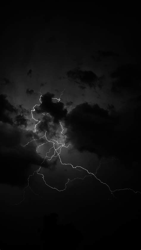 Lightning Clouds Bw Hd Phone Wallpaper Peakpx