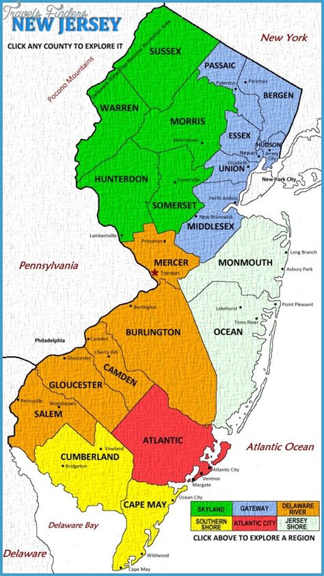 New Jersey Map Tourist Attractions Travelsfinderscom