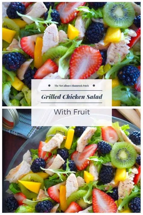 Add the chicken to the bowl with the remaining teriyaki sauce and marinate in the refrigerator for at least. Grilled Chicken Salad with Fruit | Recipe in 2020 ...