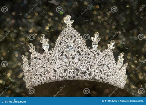 Diamond Silver Crown For Miss Pageant Beauty Contest Crystal Tia Stock Image Image Of