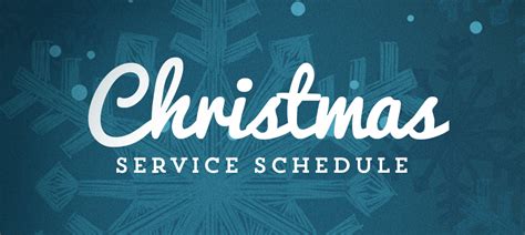 Christmas Schedule