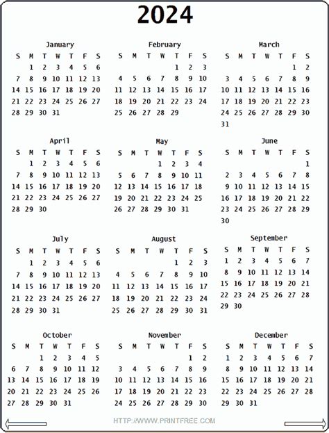 2024 Printable Calendar One Page Printable Templates