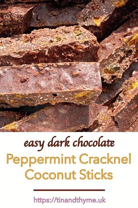 Peppermint Cracknel Chocolate Sticks With Toasted Coconut Crunchy