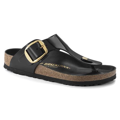 Gizeh Big Buckle High Shine Black Natural Patent Leather