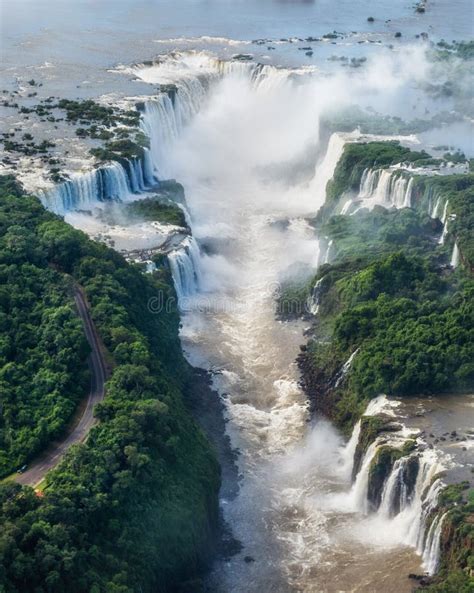 Iguazu Falls On The Border Of Argentina And Brazil Stock Image Image
