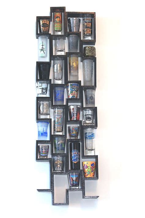 This shot glass display case has been made by handpicking the most exceptional quality of hardwood with the most skilled craftsmen. For shot glasses | Glass display case, Shot glasses ...