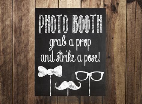 photo booth prop sign grab a prop strike a pose diy photo etsy