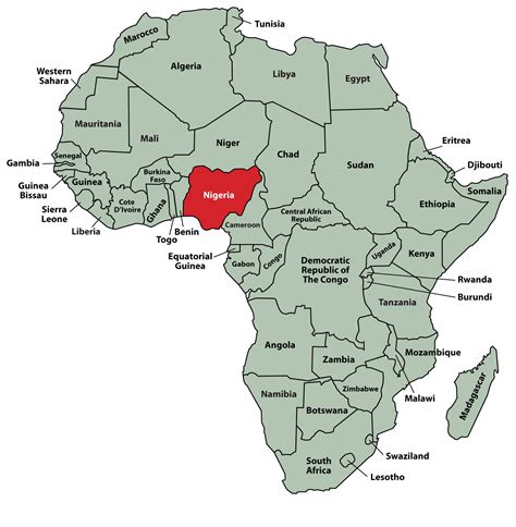 Map Of Nigeria In Africa Map Of Africa