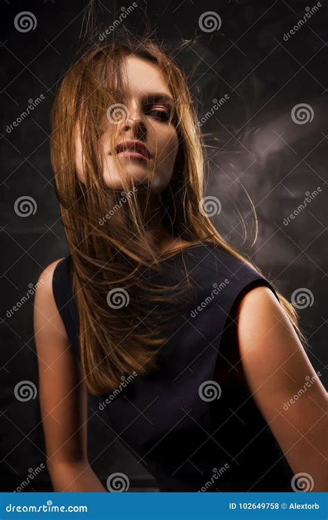 The Naked Sensual Girl Covering Her Breast By A Vest Stock Photo Image Of Elegance Body
