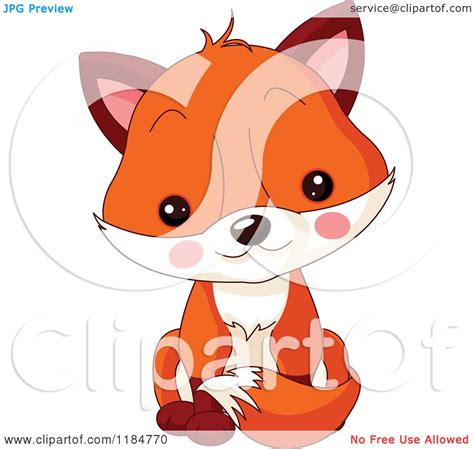 Cartoon Of A Cute Baby Fox Sitting Royalty Free Vector