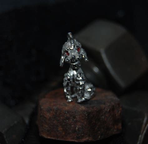 French Poodle With Ruby Eyes Pendant In Sterling Bkc Chrm27 By
