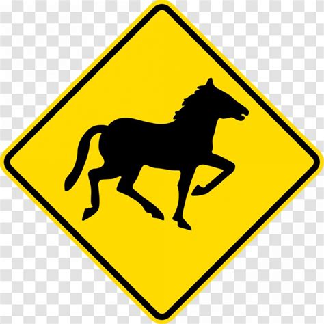 Horse Traffic Sign Warning Pony Road Transparent Png