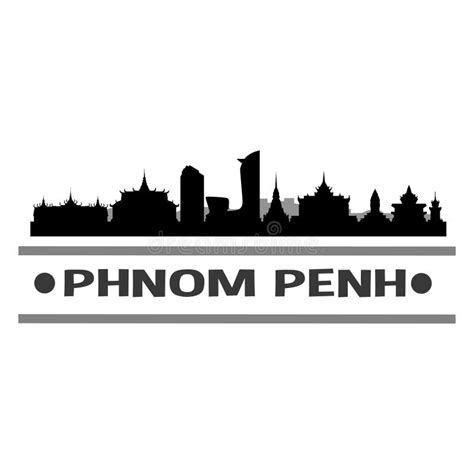 Phnom Penh Skyline City Icon Vector Art Design Stock Vector