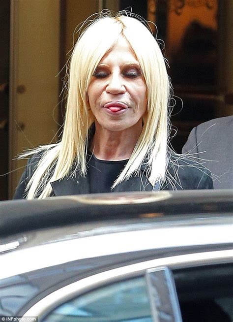 Donatella Versace Shows Off Dramatically Fuller Lips As She Steps Out Donatella Versace Face