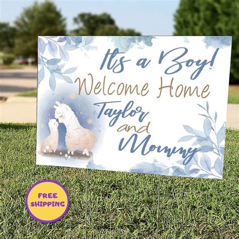New Baby Yard Sign Birth Announcement Sign Gender Reveal Lawn Sign