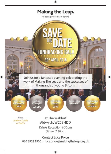 Save The Date Fundraising Gala Flyer Atomic Concepts