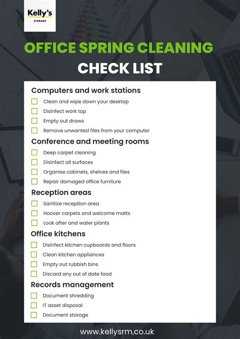 Office spring cleaning checklist