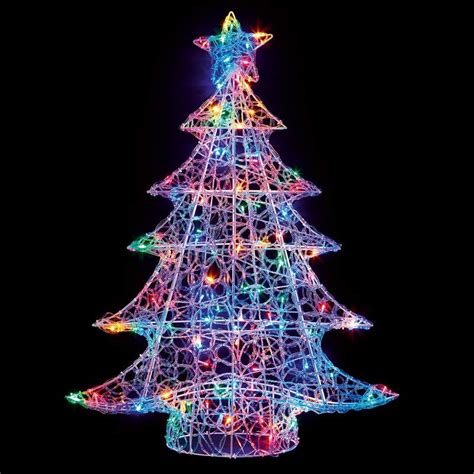 Premier Multi Action Lit Christmas Tree 1m 120 Multi Coloured Leds