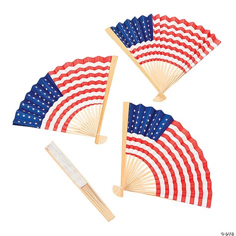 Usa Flag Folding Hand Fans 12 Pc Oriental Trading