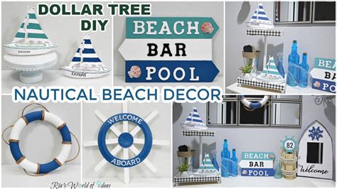 Beach themed diy dollar tree decor collaboration tutorial with jay munee diy. DOLLAR TREE DIY // NAUTICAL BEACH DECOR - YouTube