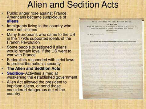 Sedition takes place when one or more individuals engage in or promote the overthrowing of a government. PPT - Chapter 8 The Federalist Era (1789-1800) PowerPoint Presentation - ID:503596