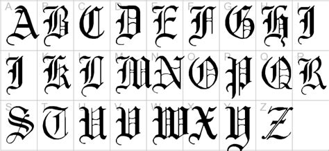Calligraphy Alphabet Free Old English Letters