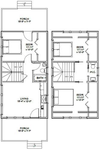 16x30 House 3 Bedroom Pdf Floor Plan 878 Sq Ft Model 8h Wood Shed Plans