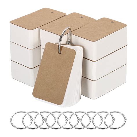 Uxcell X Blank Flash Cards With Rings Study Cards Index Cards Note Card Hole Punched