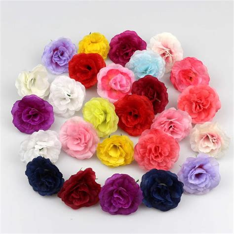 2020 Artificial Silk Rose Head 124 Bulk Flower 4cm For Flower Wall