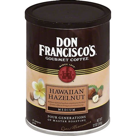 The don francisco's hawaiian hazelnut flavored ground coffee is unique on the list since it comes in a can. Don Franciscos Coffee, 100% Arabica, All-Purpose Grind, Medium Roast, 100% Hawaiian Hazelnut ...