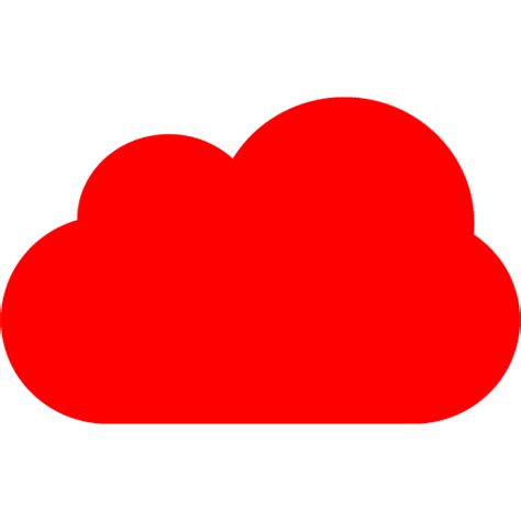 Red cloud 4 icon - Free red cloud icons png image