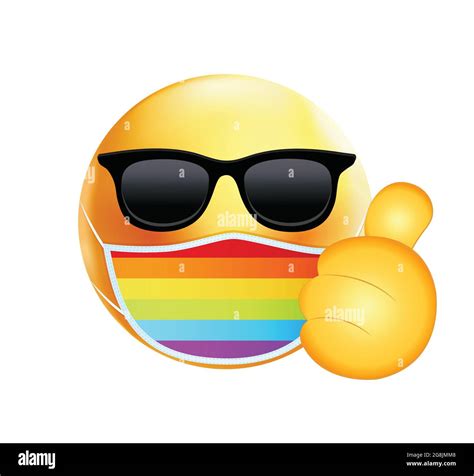 High Quality Emoticon On White Background Pride Emoji Mask Emoticon
