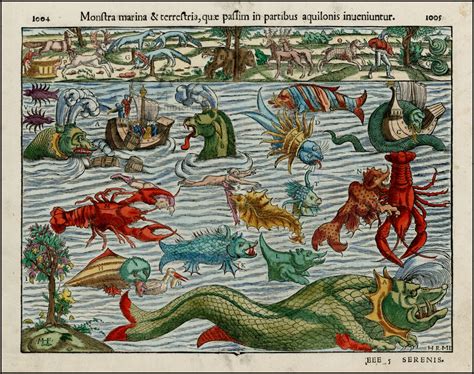 Monsters Of Sea And Land Sea Monsters Antique Maps Ancient Maps