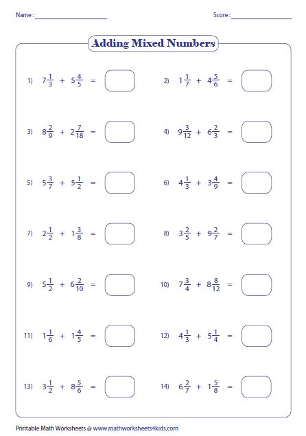 2 4/5 + 3 2/5. Adding Fractions With Whole Numbers And Unlike ...