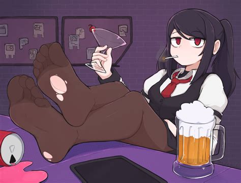Rule 34 1girls Alcohol Beer Black Hair Clothed Damaged Clothes Dark Hair Eyebrows Visible