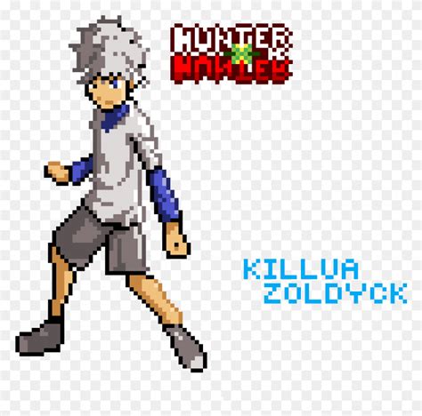 Killua Hunter X Hunter Gon Pixel Art Poster Advertisement Text Hd