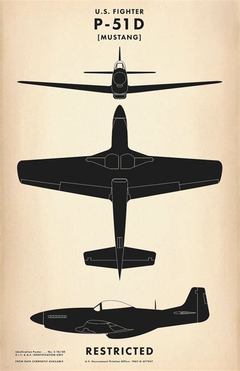 P 51 Mustang Airplane Silhouette