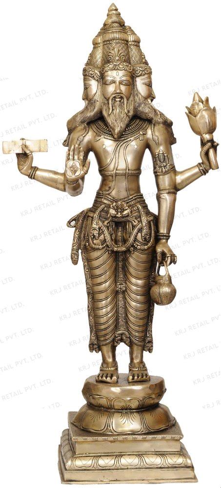 Large Size Indian Hindu God Creator Of Universe Lord Brahma Ji Idol 39