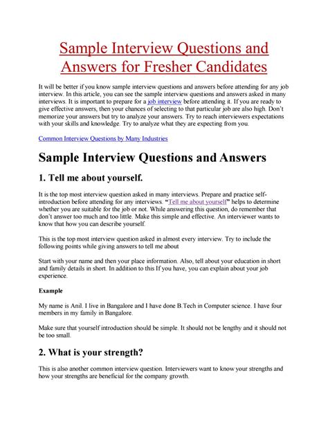 Interview Question Tell Me About Yourself Sample Answers Imagesee