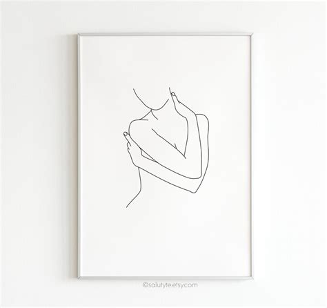 Woman Body Line Drawing Nude Body Line Art Body Language Etsy Uk